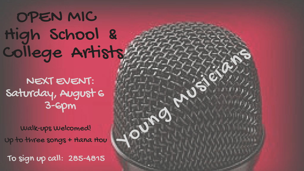 Bring your voice and music to this event which is primarily designated for Young Musicians.