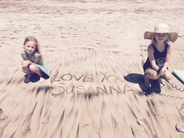 Susanna's god daughter's two daughters, Piper and Violet.