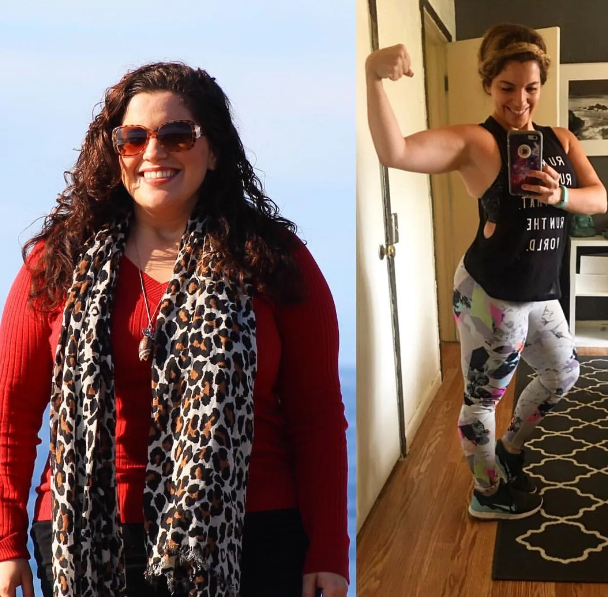 280 on the left and over 155-pounds lost to date. Although I don't weight myself anymore, I keep track of my weight by how my clothes fit. 