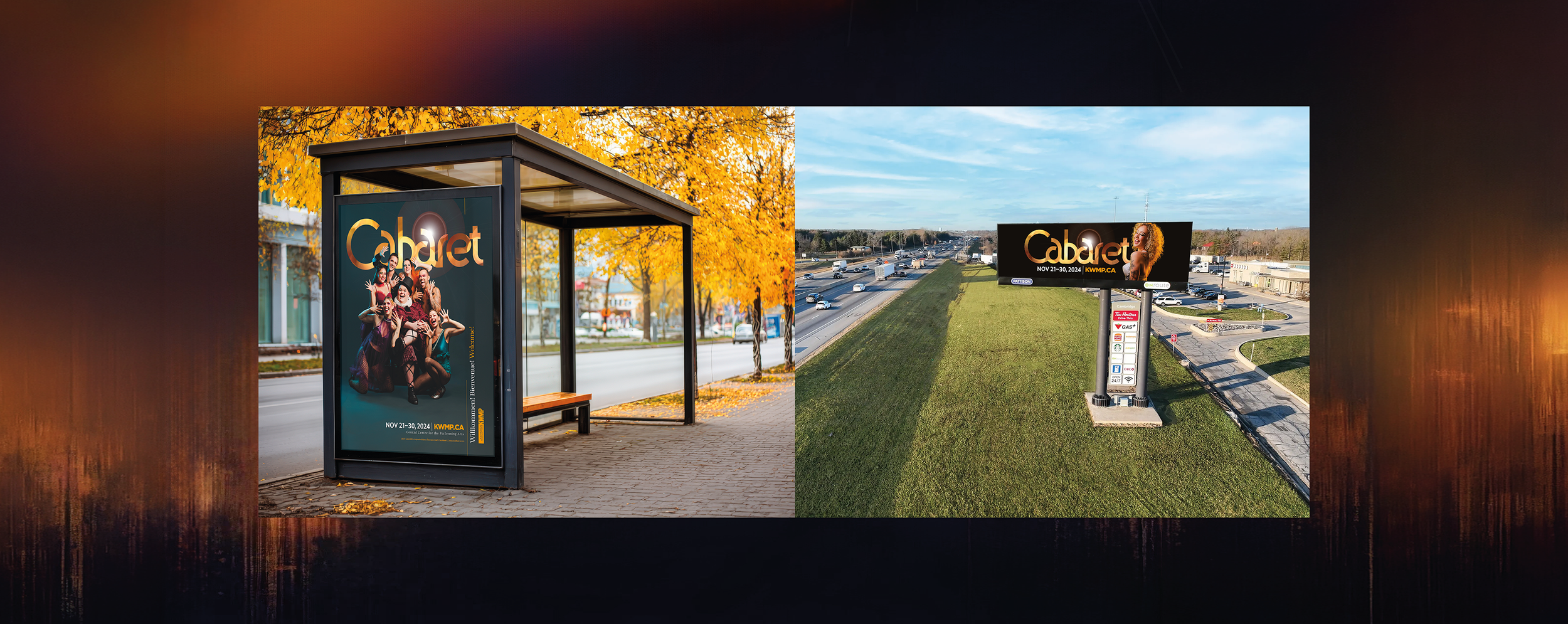 Graphic design and theatre marketing for Cabaret by Creativesphere for Kitchener-Waterloo Musical Productions.