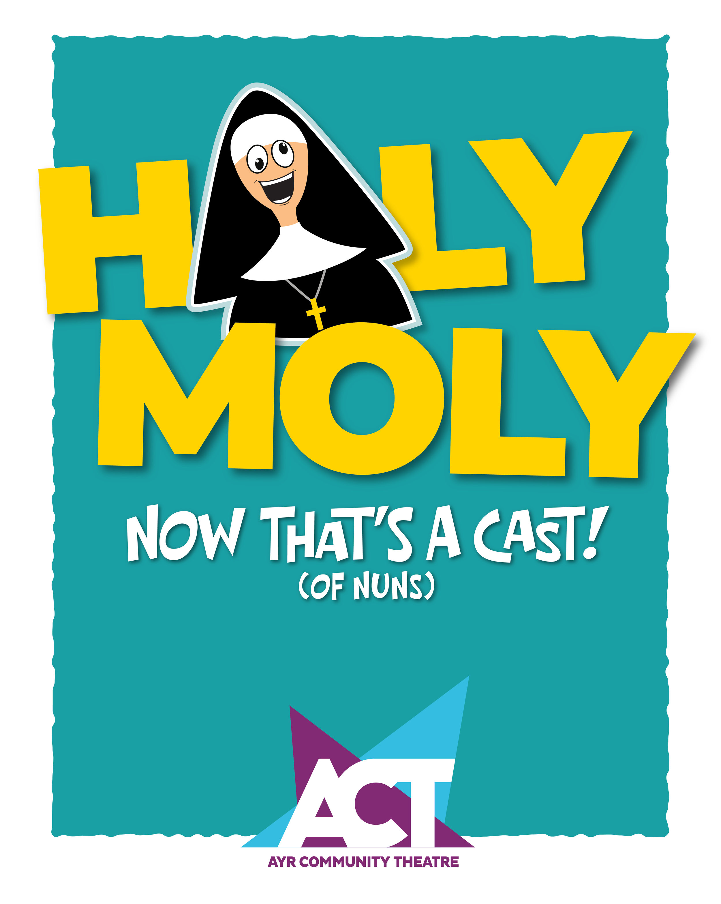 Graphic design and theatre marketing for Nunsense by Creativesphere.