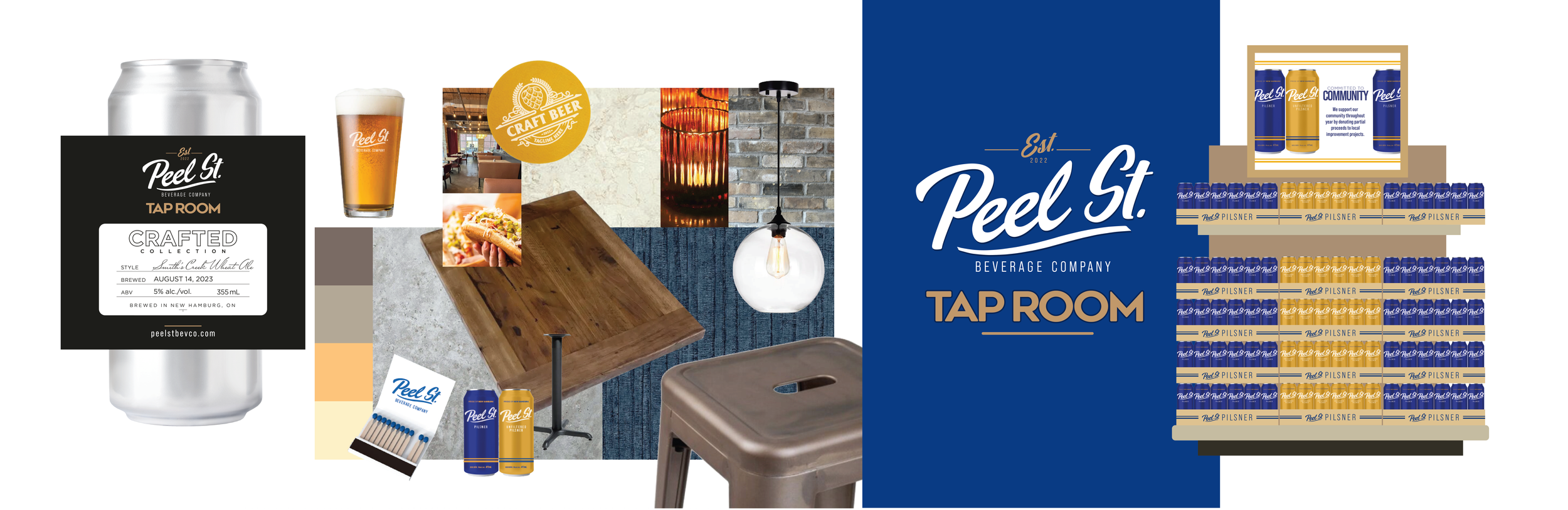 Retail design, graphic design, packaging and marketing materials created by Creativesphere for Peel Street Beverage Company.