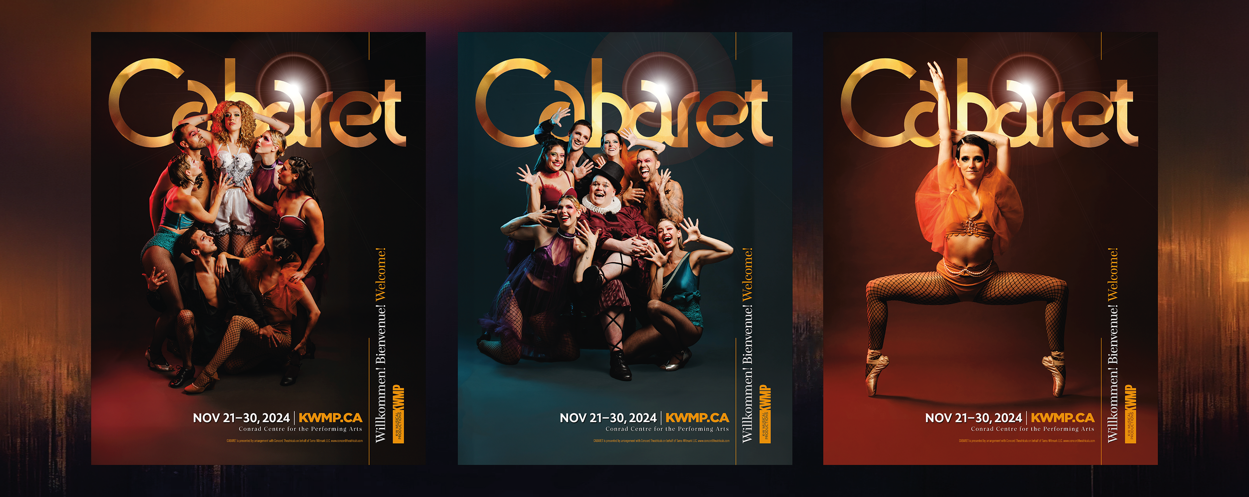 Graphic design and theatre marketing for Cabaret by Creativesphere for Kitchener-Waterloo Musical Productions.
