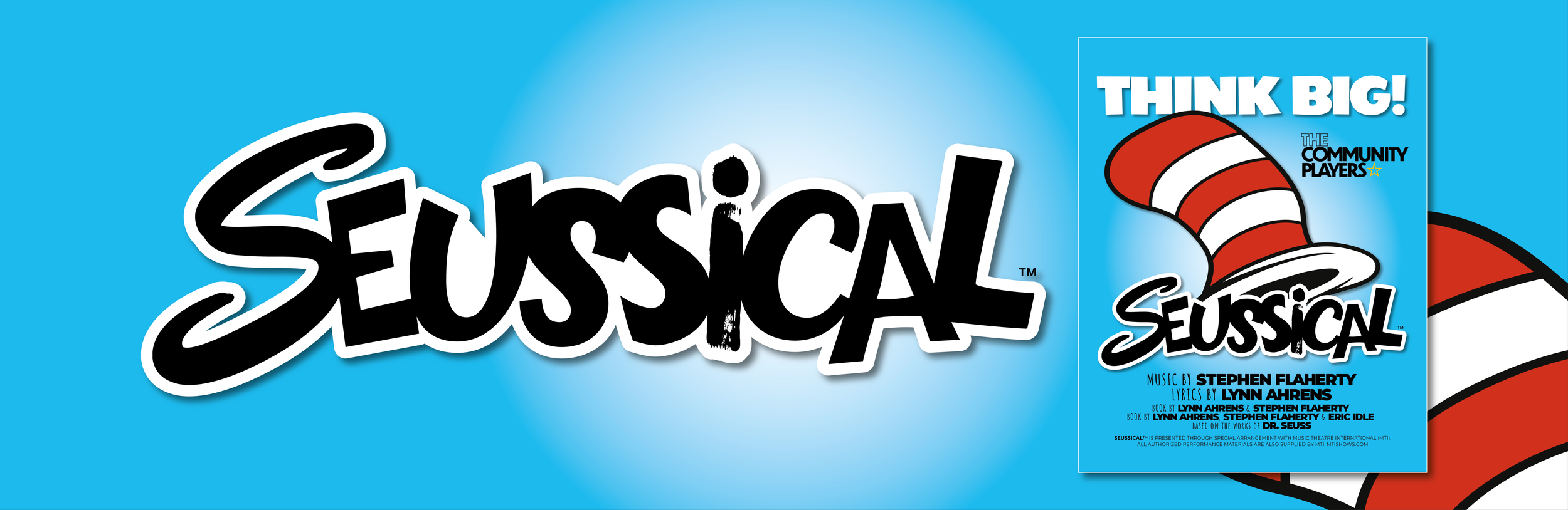 Promotional theatre poster for Seussical the Musical, presented by The Community Players in New Hamburg, Ontario.