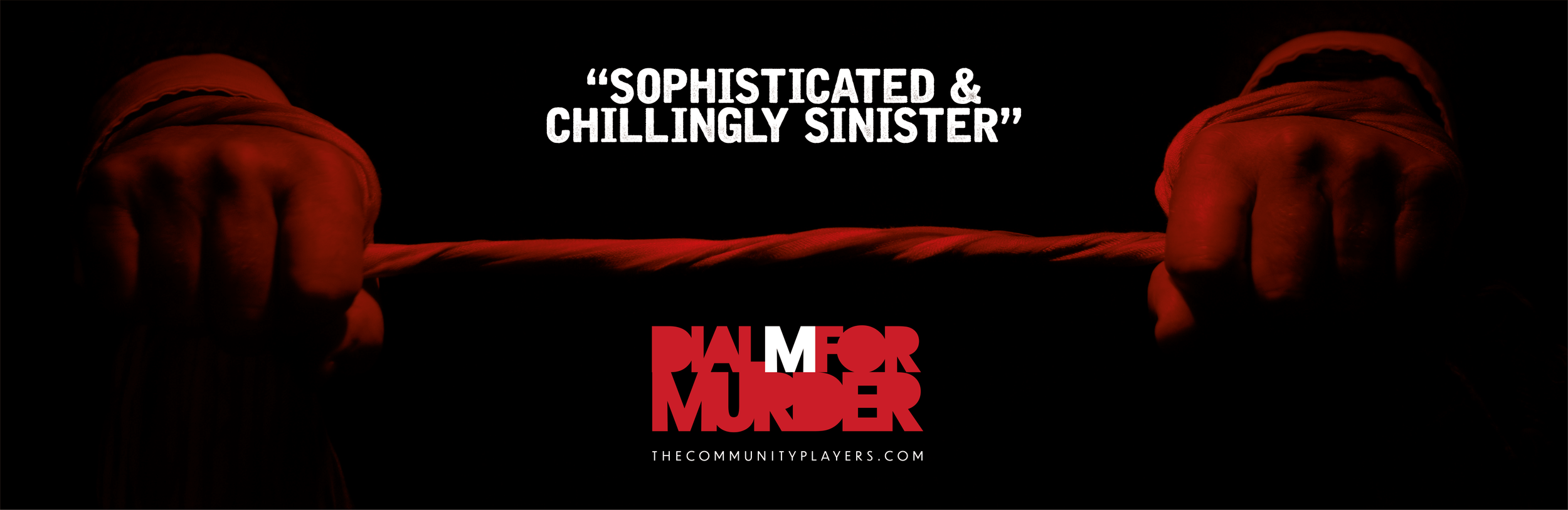 Key art for Dial M for Murder stage production combining classic thriller tone with modern graphic execution