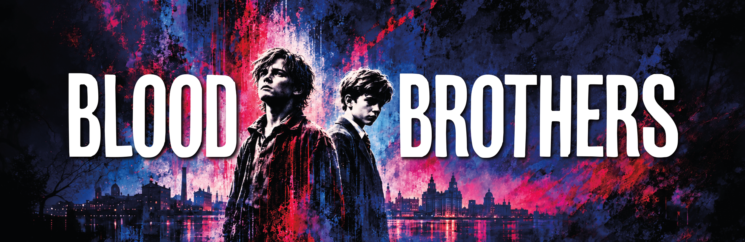 Original production logo design for Blood Brothers, the acclaimed musical by Willy Russell. A powerful story exploring family, class, friendship, fate, and the lives of twin brothers separated at birth.