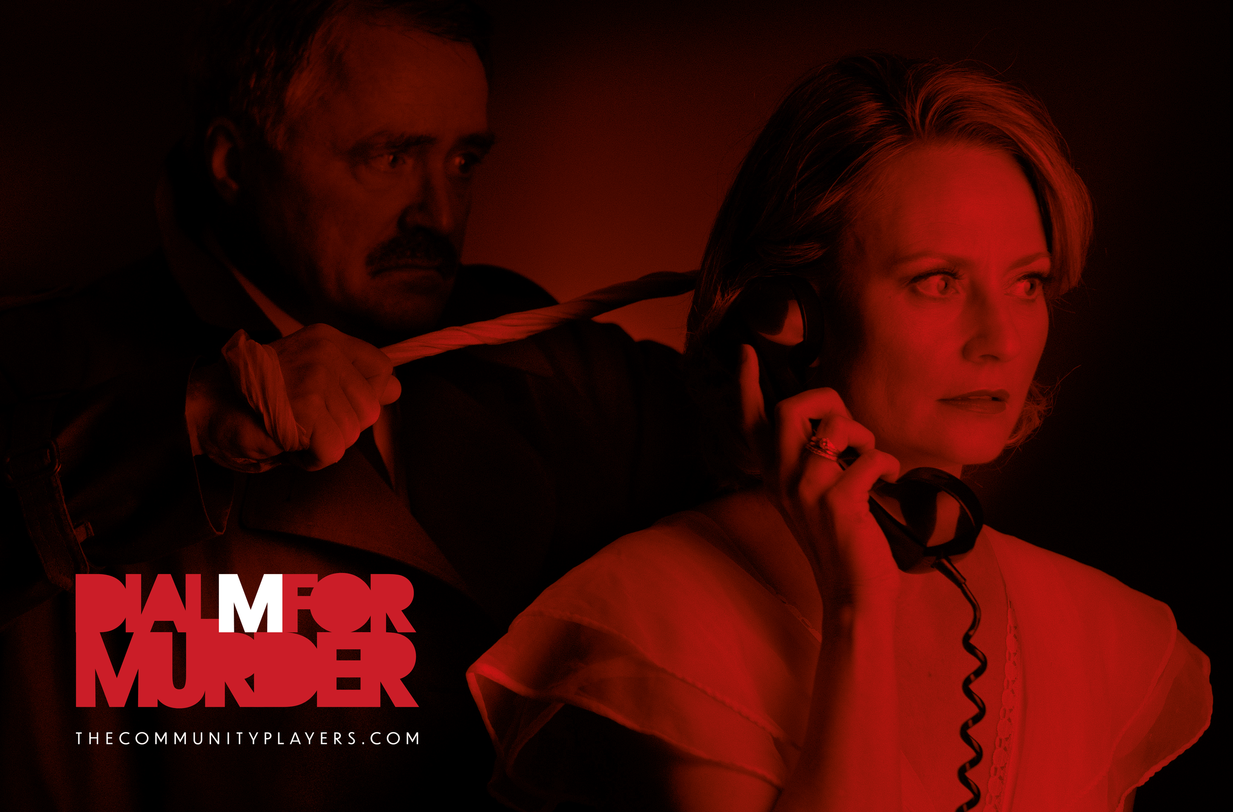 Theatre marketing and logo design for Dial M for Murder, produced by The Community Players. Creativesphere delivers bold, suspense-driven campaign creative that balances classic storytelling with a modern visual approach.