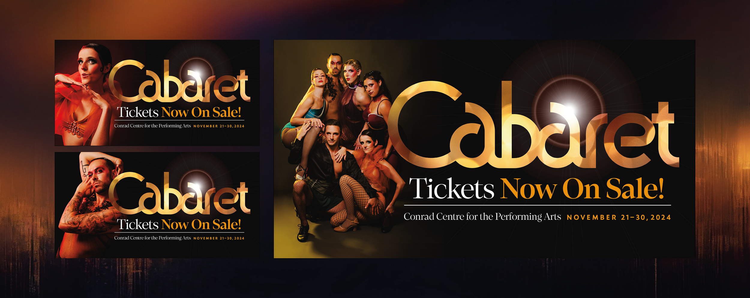 Graphic design and theatre marketing for Cabaret by Creativesphere for Kitchener-Waterloo Musical Productions.
