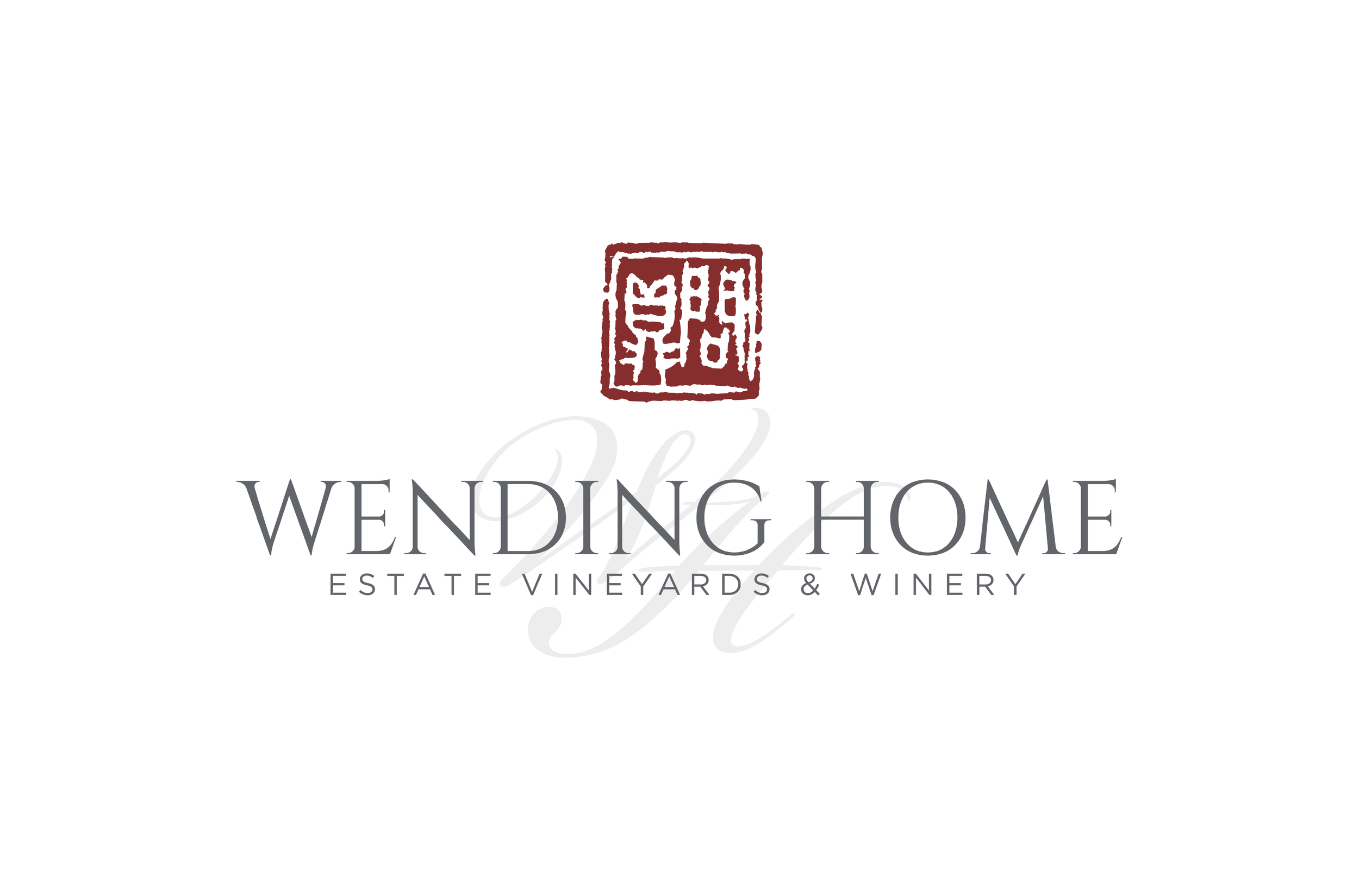 Original logo design for Wending Home Estate Vineyards and Winery created by Creativesphere graphic design studio
