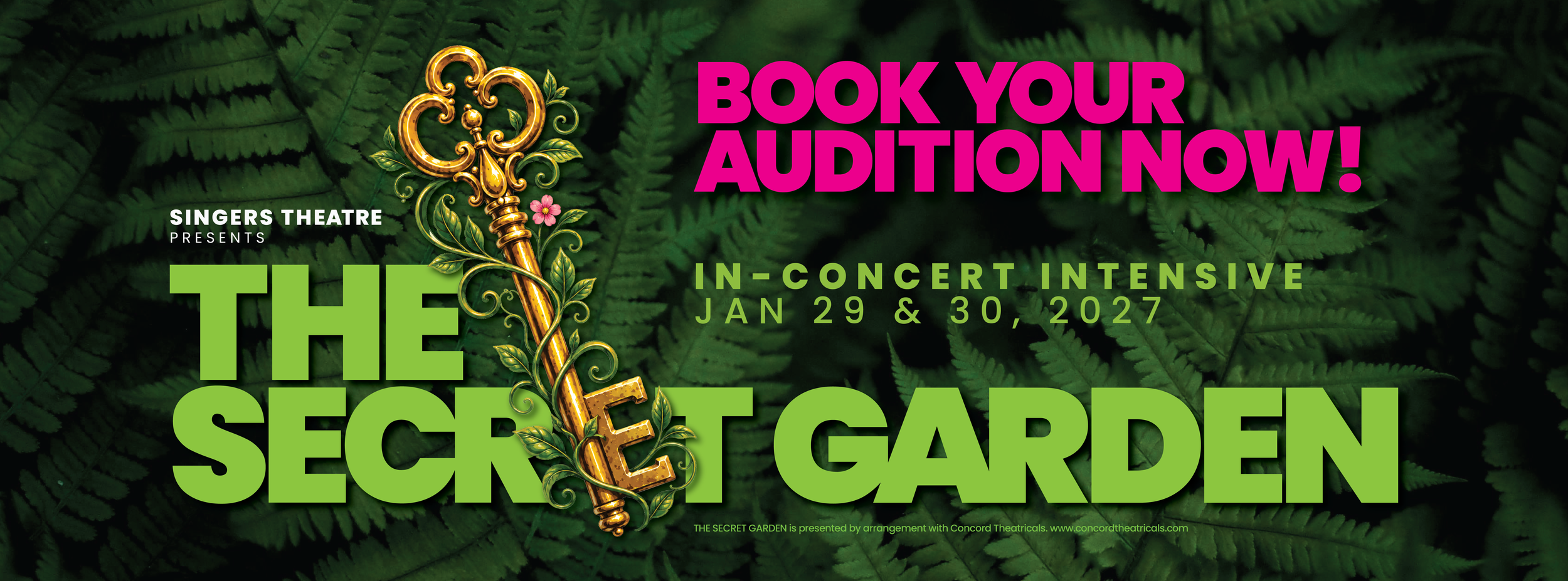 Graphic design and theatre marketing for The Secret Garden by Creativesphere for The Singer’s Theatre.
