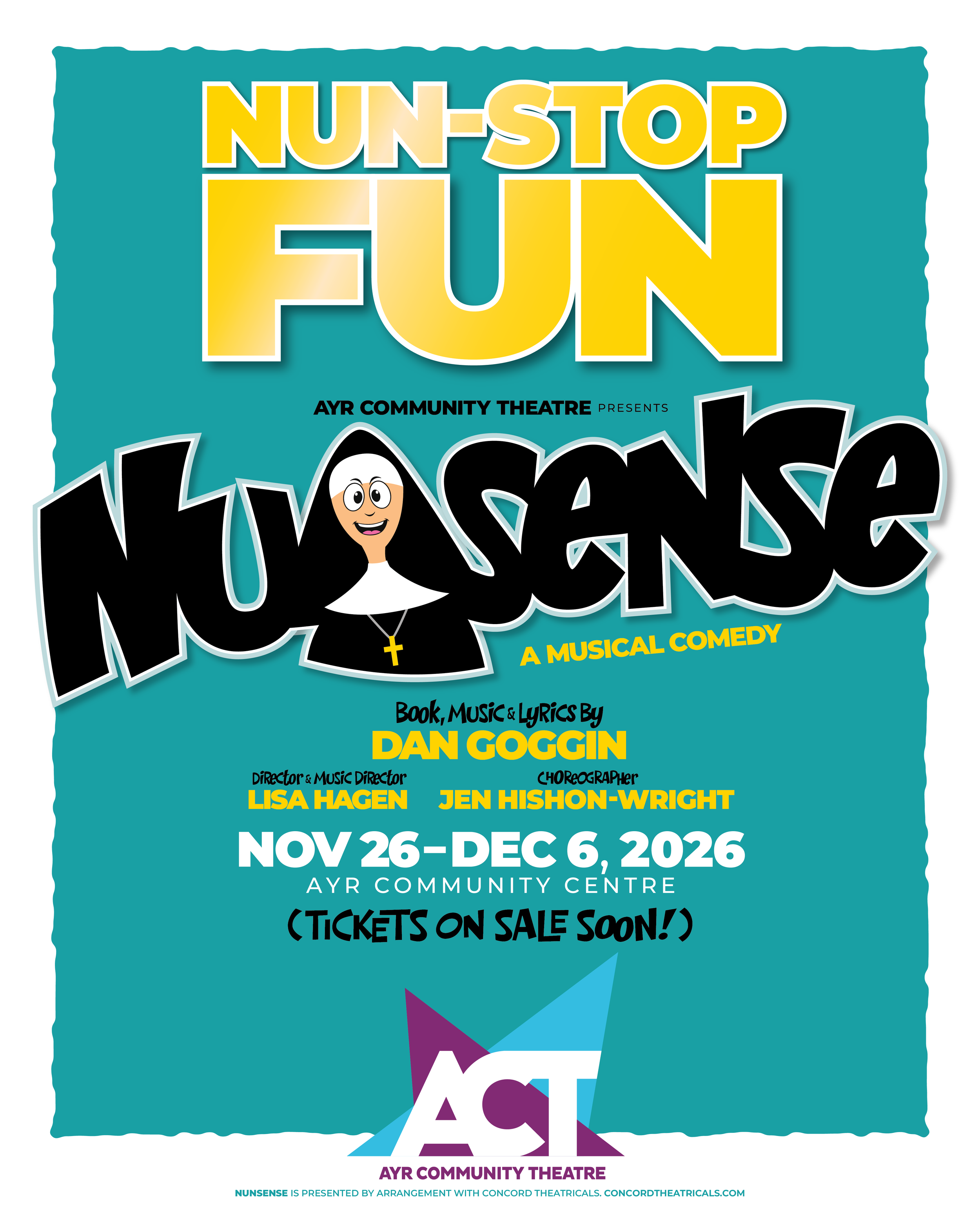 Graphic design and theatre marketing for Nunsense by Creativesphere.