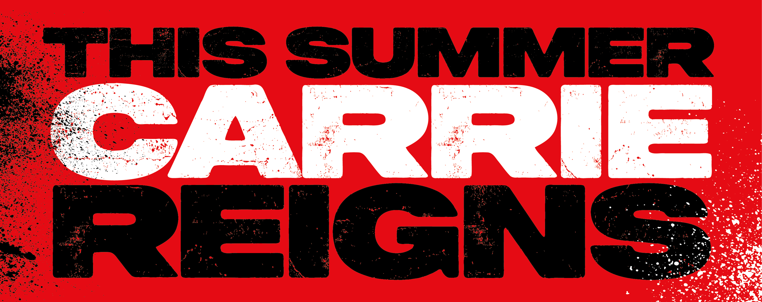 Theatre marketing campaign artwork for Carrie The Musical designed by Creativesphere, featuring bold typography and dramatic graphic imagery promoting the stage production.