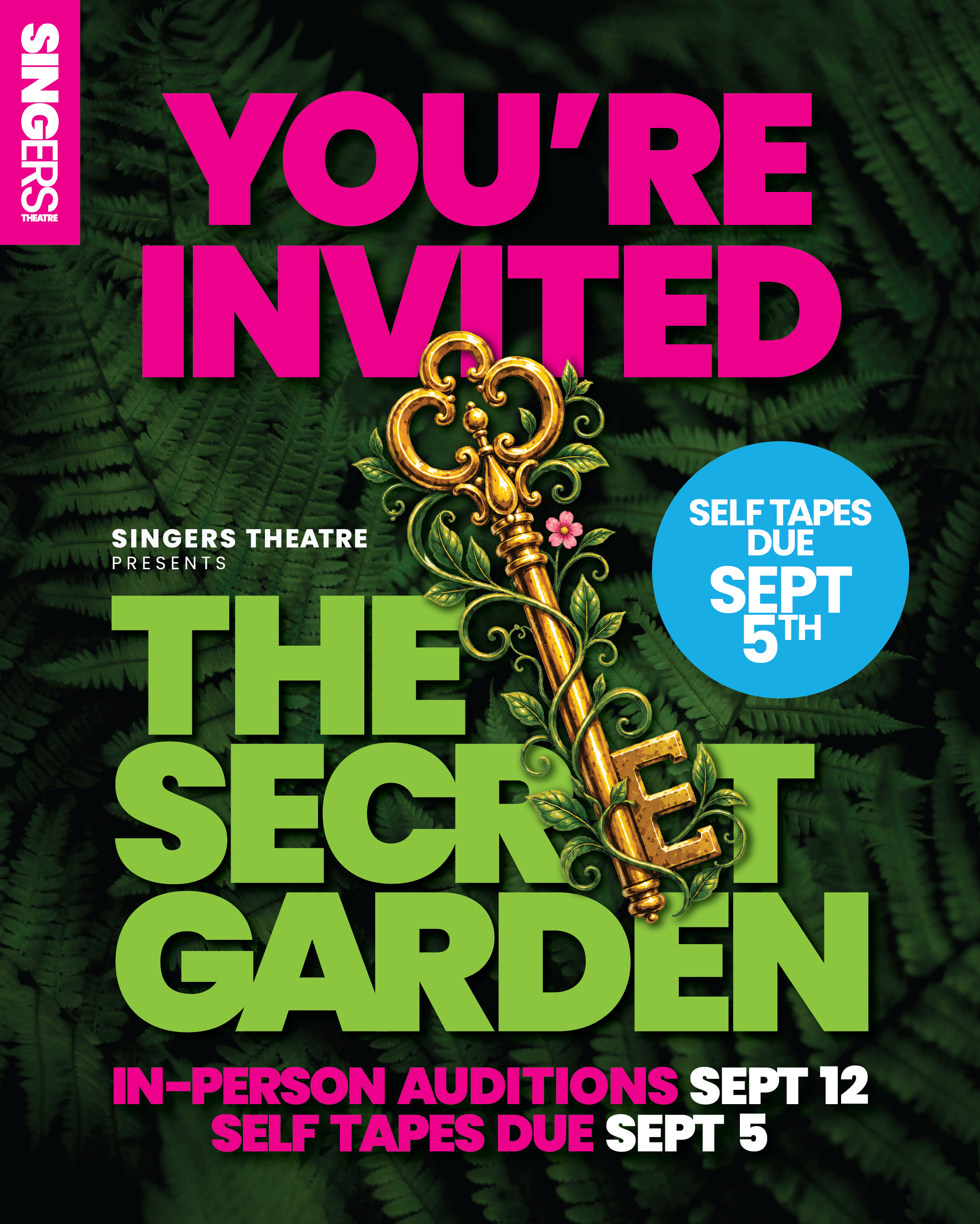 Graphic design and theatre marketing for The Secret Garden by Creativesphere for The Singer’s Theatre.