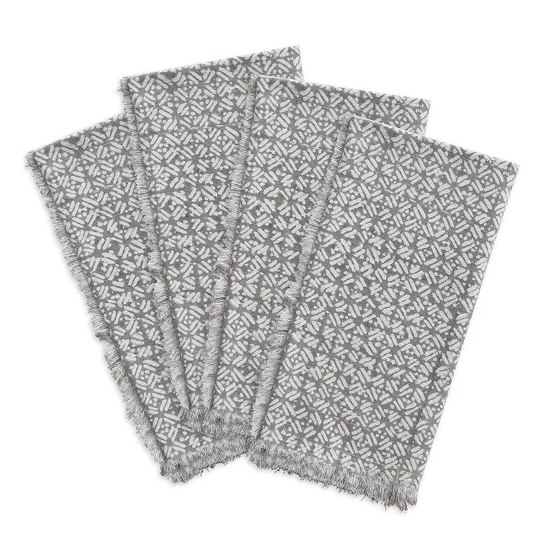 Walter G. Batik Grey Cotton Napkins (Set of 4)