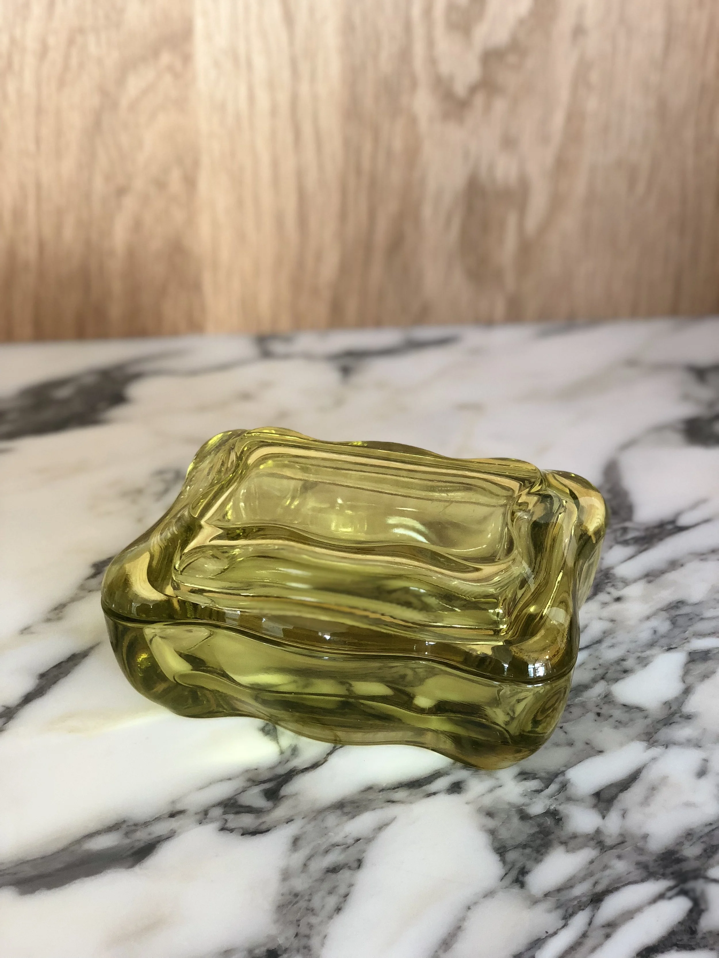 Vintage Yellow Glass Box