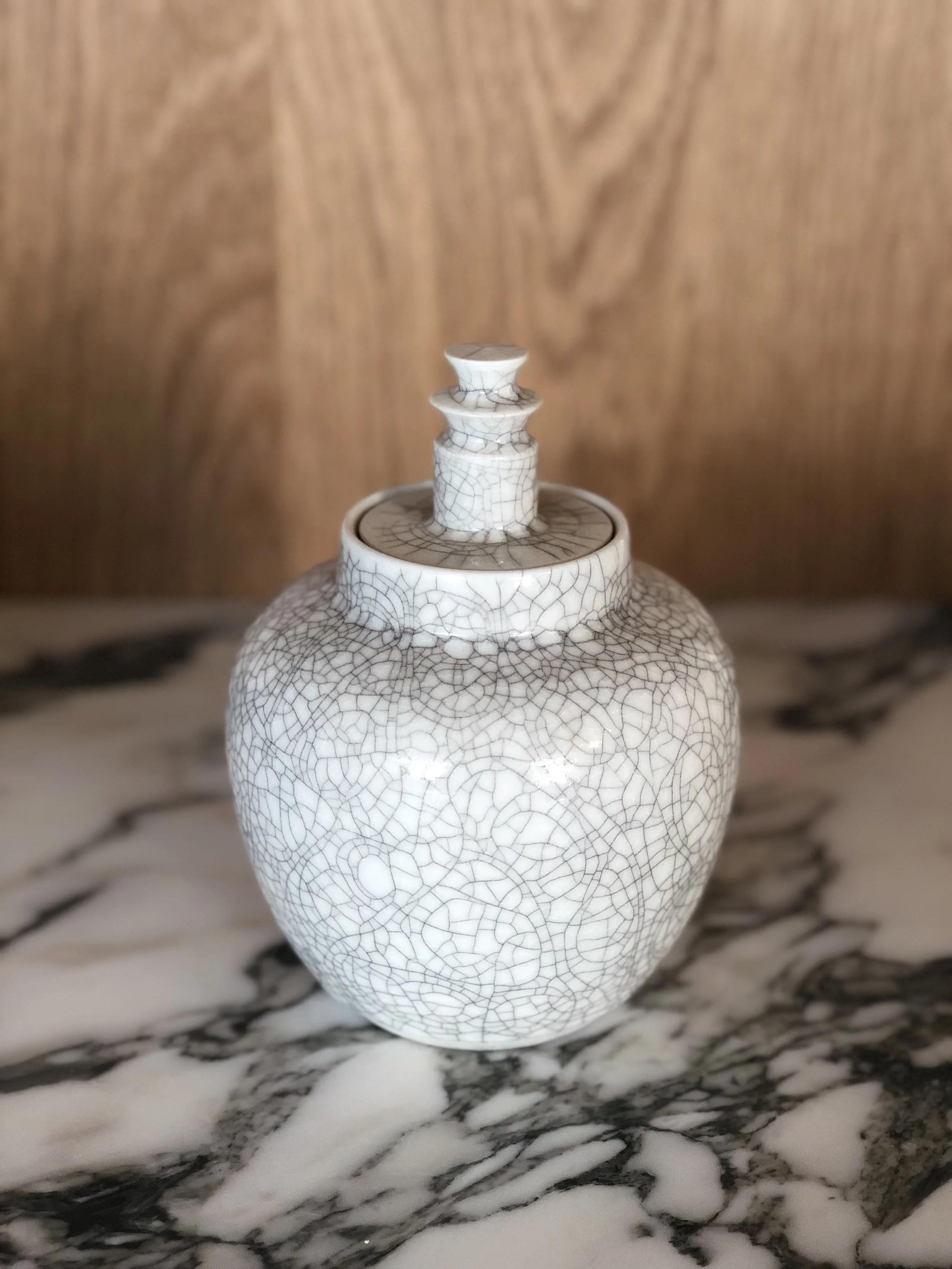 White & Grey Crackle Vase
