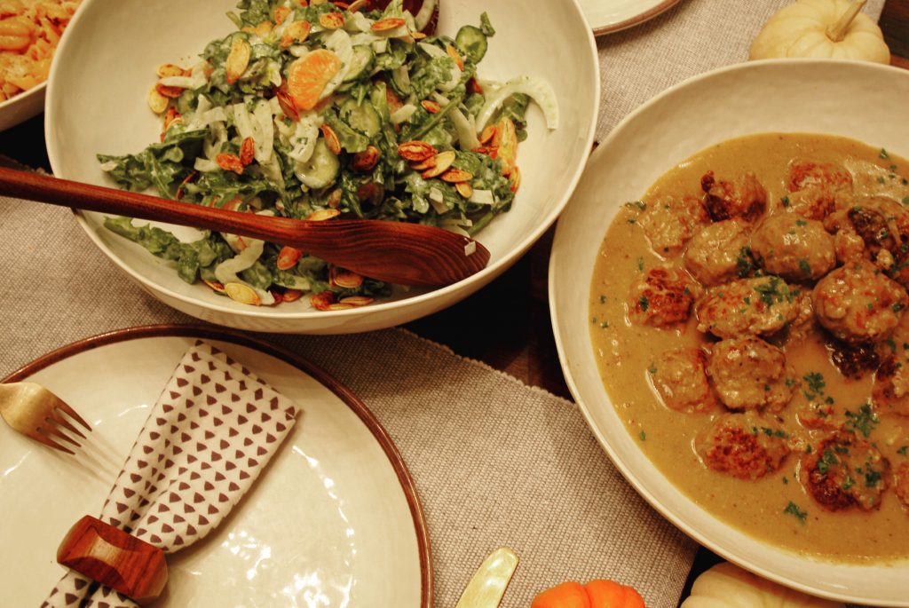 From many years of IKEA trips what have I learned? I LOVE Swedish meatballs. I've always wanted to make a version at home and tonight was the perfect opportunity. These meatballs were simple to make and the gravy is rich and perfect to accompany a cool fall evening.