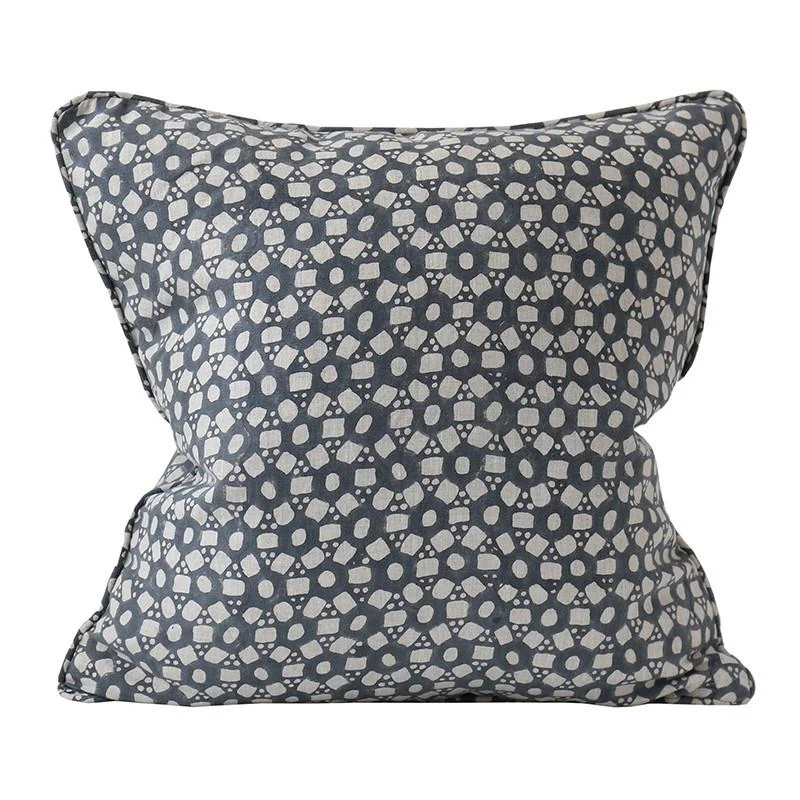 Holi Slate Linen Throw Pillow