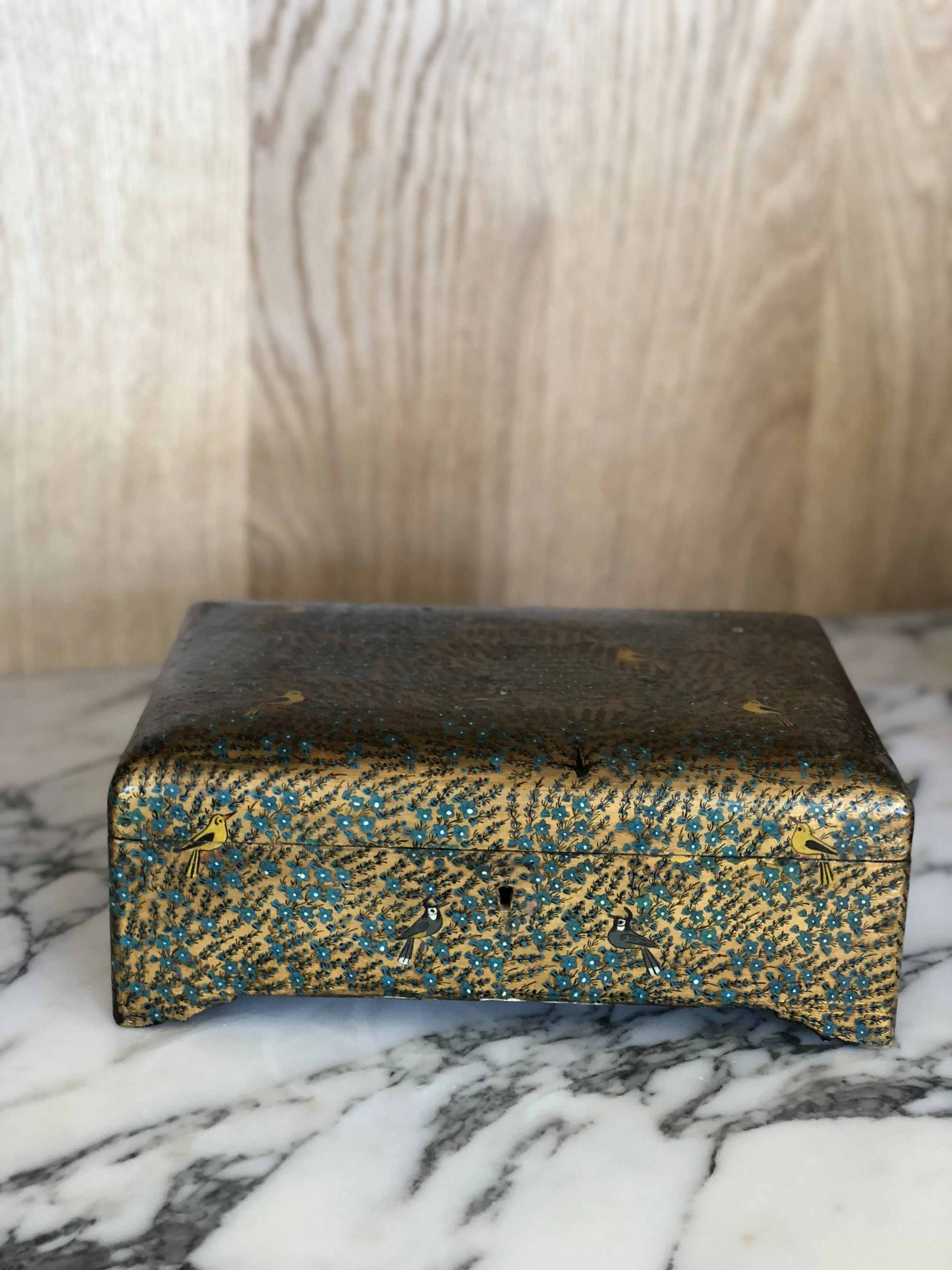 Charming Vintage Gold Floral Box 