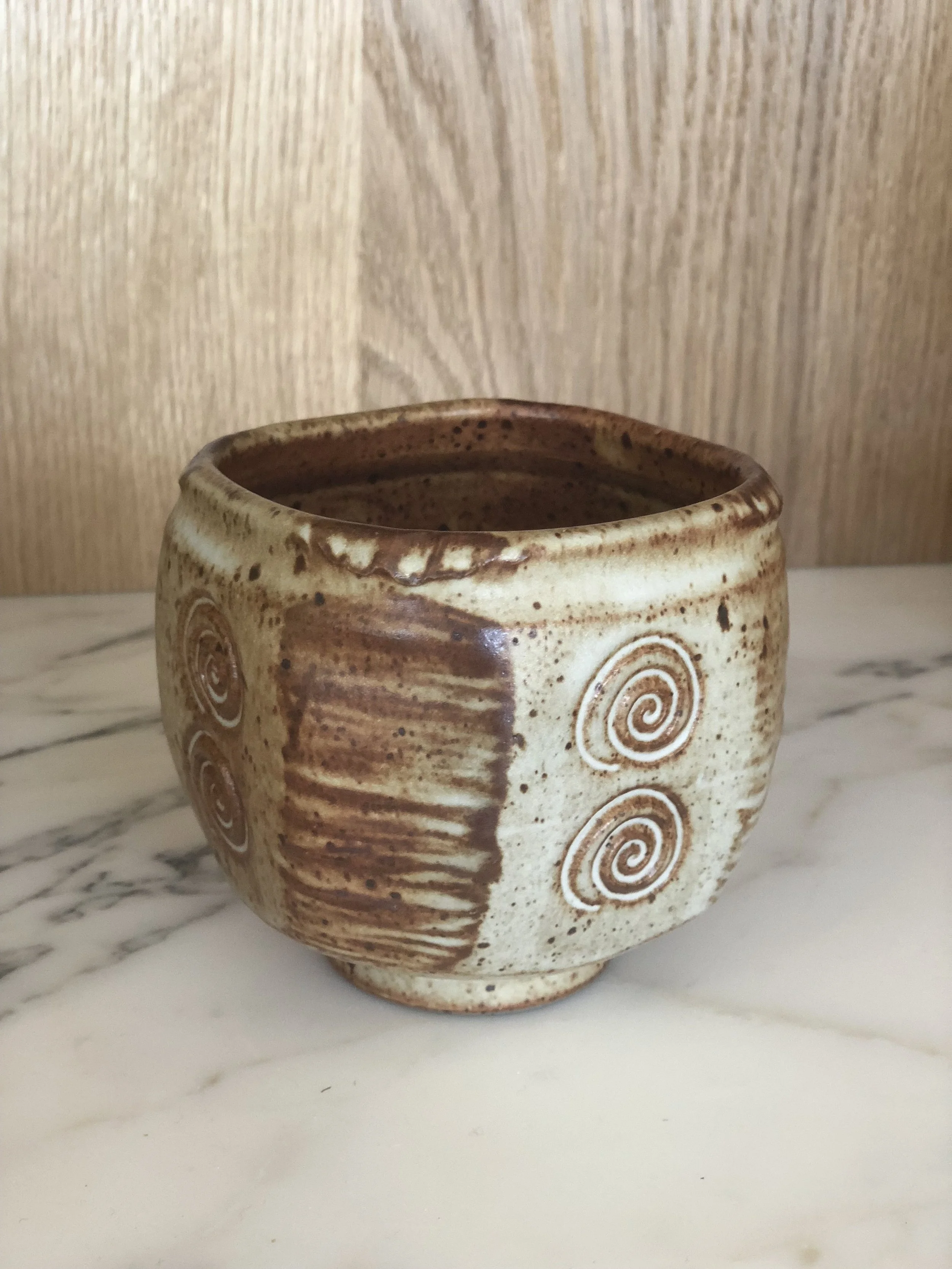 Small Pottery Vase with Scrolls