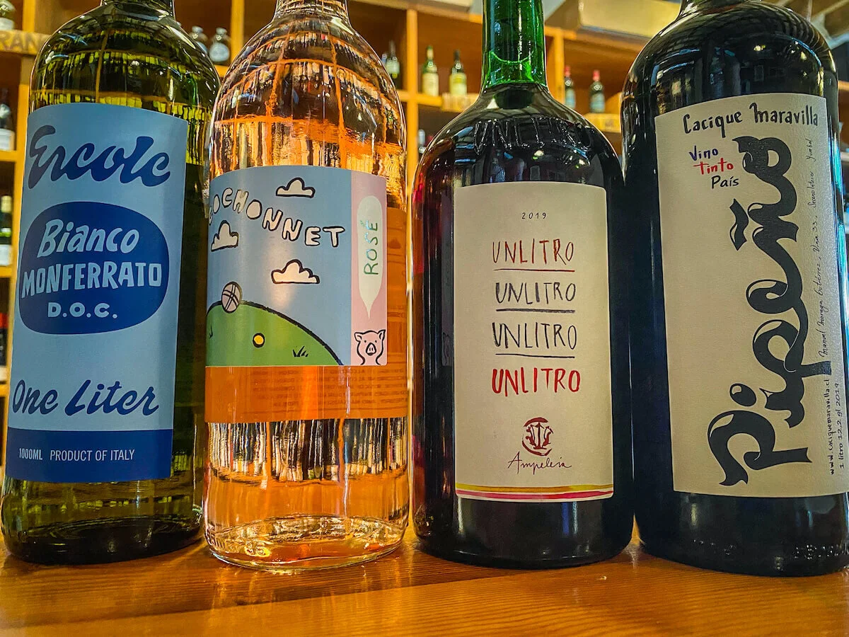 1 Liter Bottles of Wine