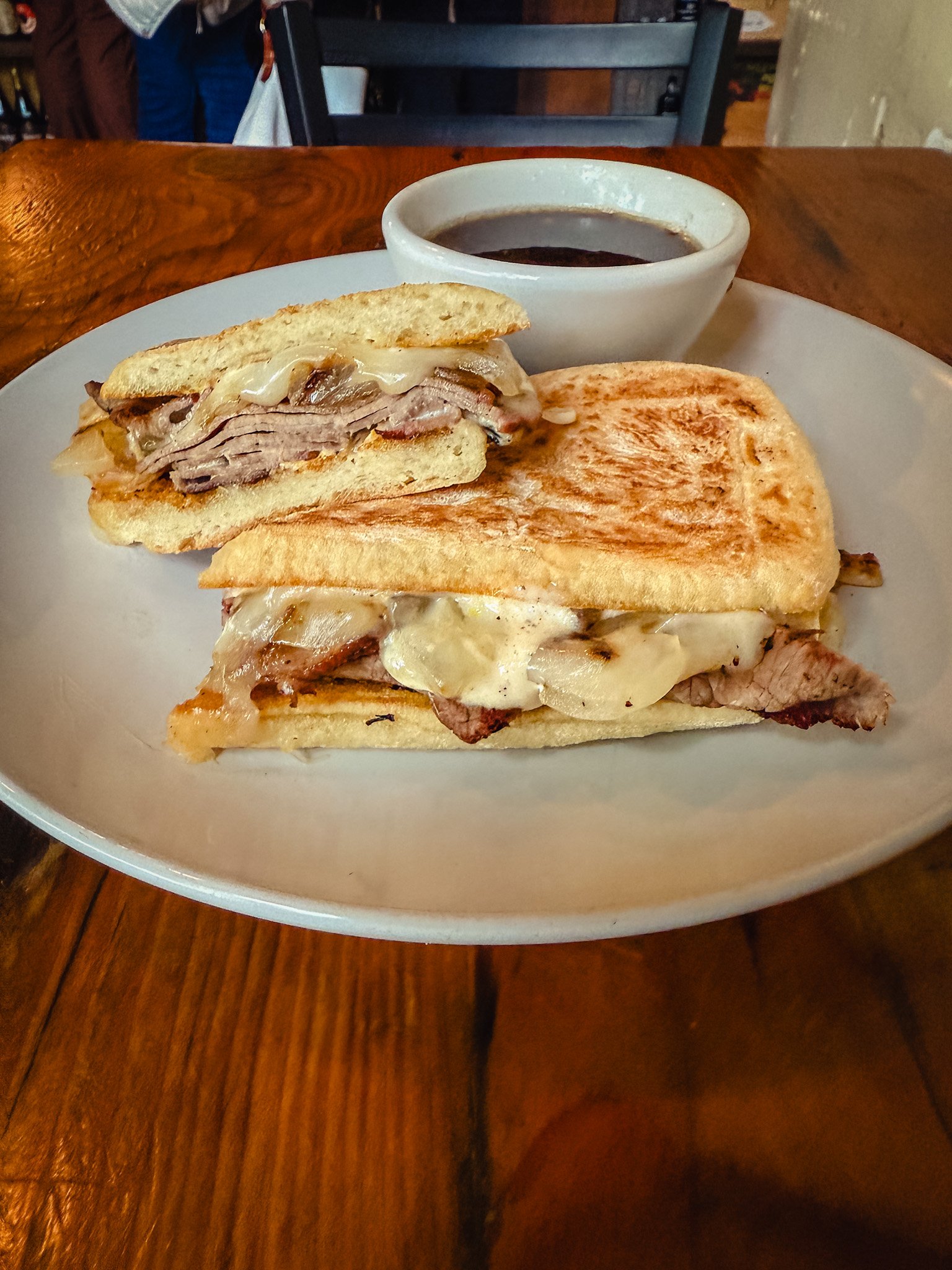 Tuesday, we&rsquo;re starting strong.

Melty cheese, brined and house-roasted beef, and a side of au jus for dipping. 

Doors open at 11. Lunch plans = handled.