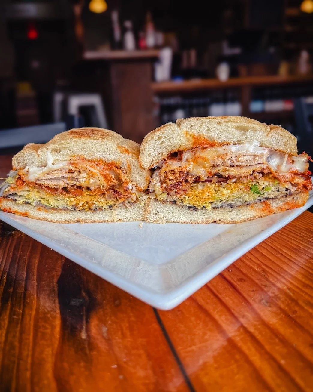The Al Pastor Torta is sticking around through the weekend.

Grilled marinated pork loin, pepper jack, pickled jalape&ntilde;o, red onion, shredded lettuce, black bean spread, and lime mayo on a soft roll.

Lunch, dinner, or the &ldquo;I don&rsquo;t 