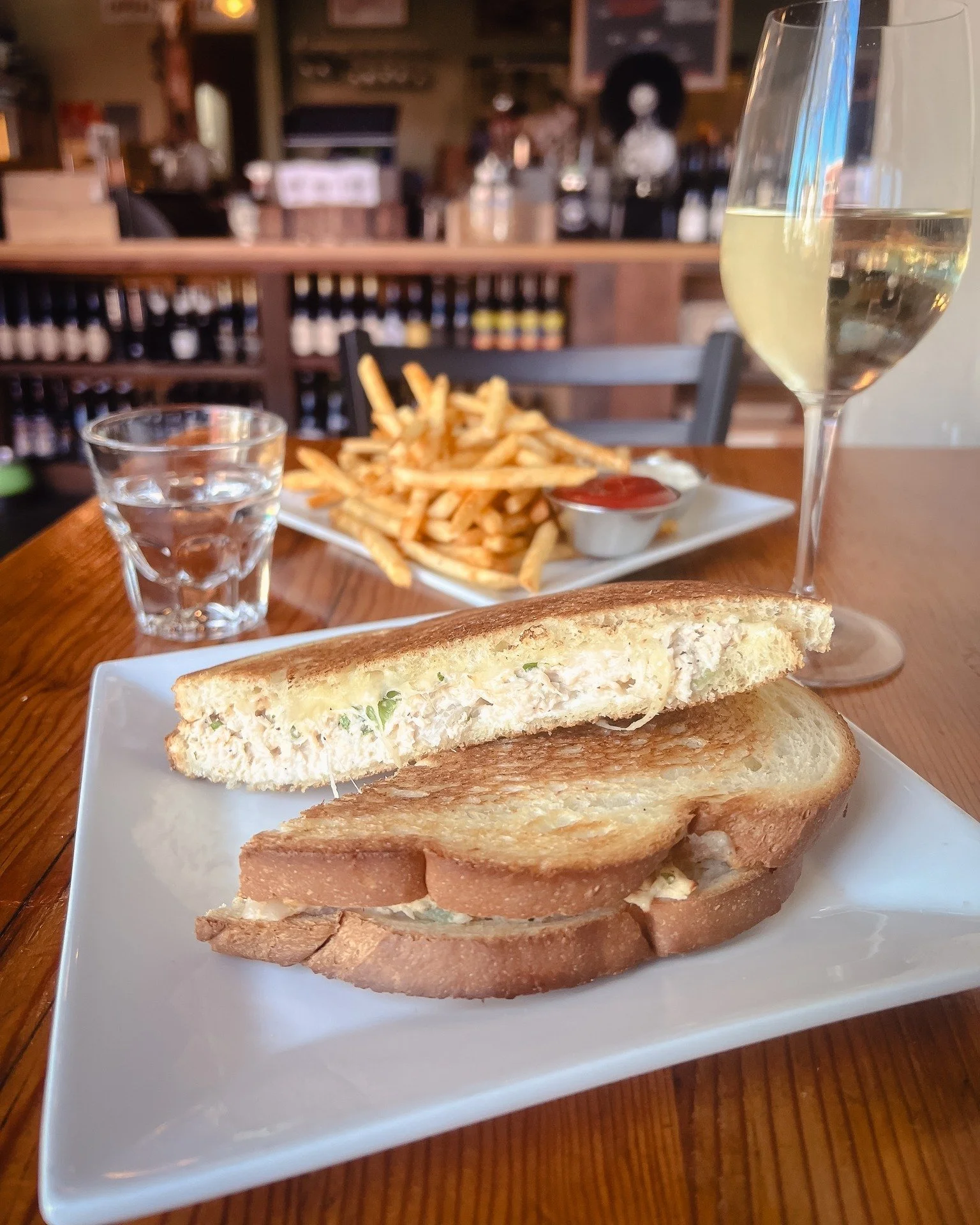 The tuna melt doesn't miss. Add a side of fries and a glass of white and you've got yourself a Tuesday.