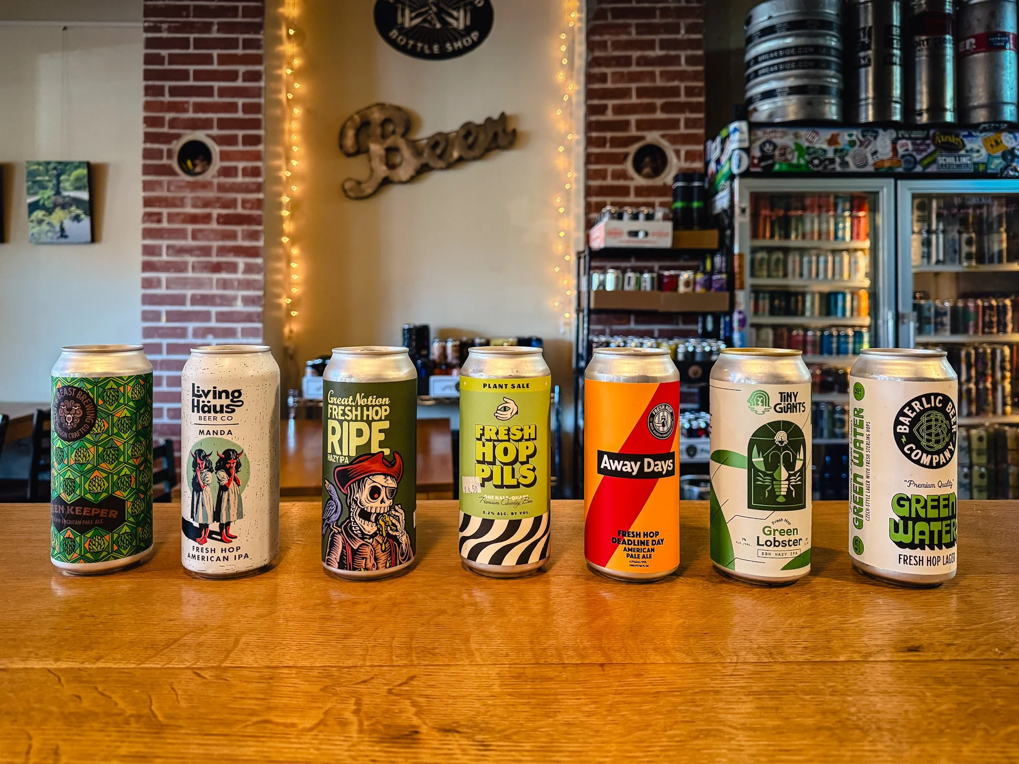 Plenty of fresh hops still in the cooler. 🍺

Hops picked and brewed within a day, so they taste bright, green, and a little wild. Pale ales, hazies, a pils, a lager, and more from some of our favorite local breweries.

Once they&rsquo;re gone, that&
