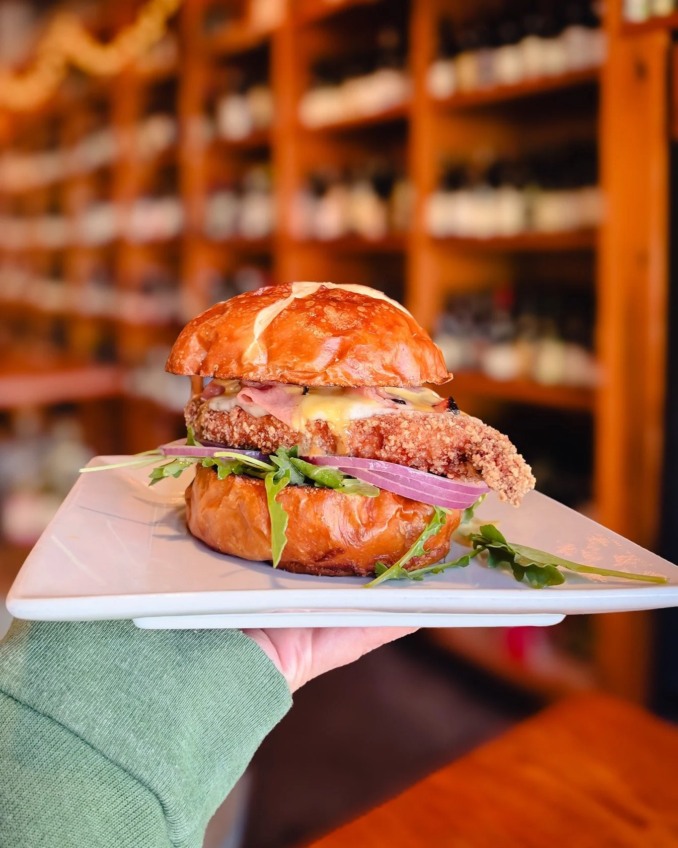 The Pork Schnitzel Special is sticking around through the weekend. Panko-breaded pork schnitzel, provolone, mortadella, red onions, arugula, and honey mustard on a pretzel bun.

If you haven't had a chance to try one yet, there's still time!

Plus cu