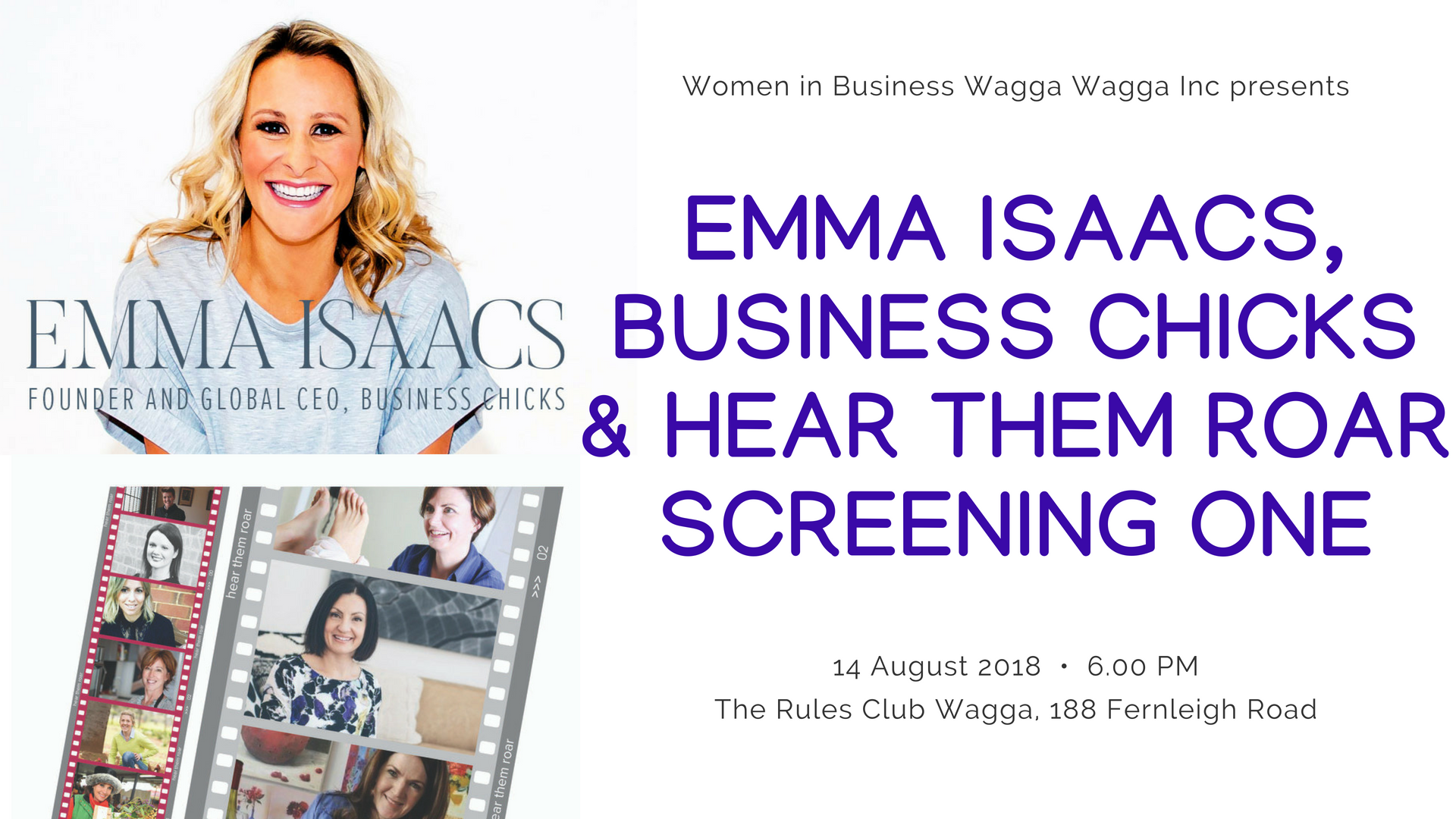 Emma Isaacs, Business Chicks & HTR Screening One