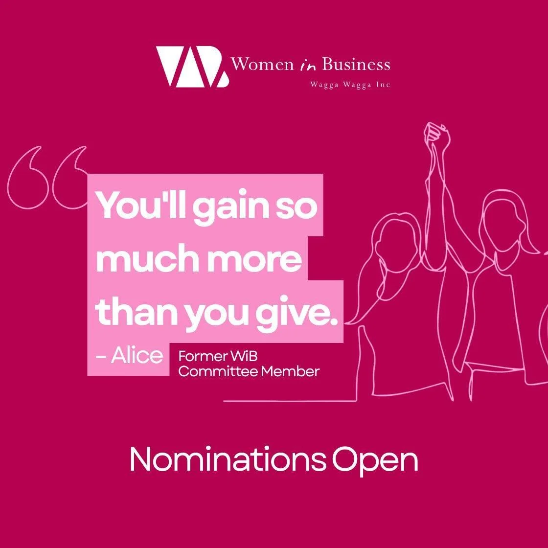 💜 "You'll gain so much more than you give."

"After being involved in numerous business networks locally and across Australia, there's something truly special about WiB that you won't find anywhere else.

The camaraderie is genuine an