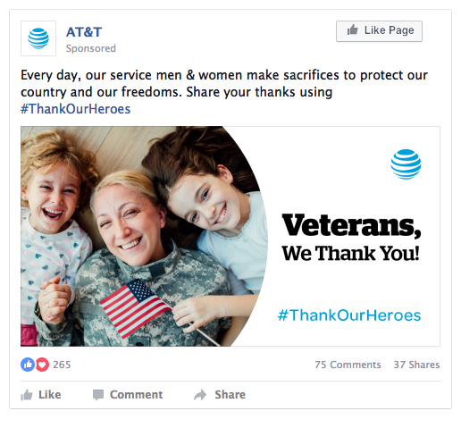 Sample Facebook post