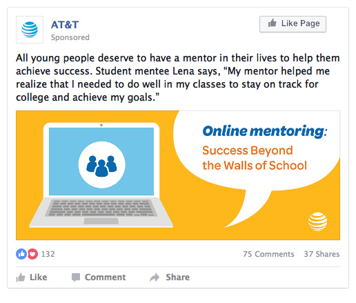 Sample Facebook post