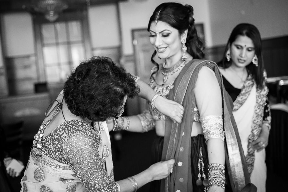 Hindu engagement ceremony prep | Megan Rei Photography