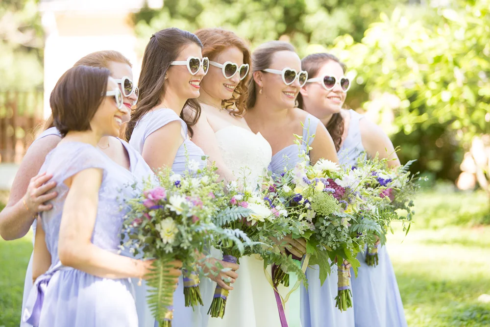 Bride and bridesmaids on the wedding day | Warrenton Virginia | Fauquier Wedding Photography