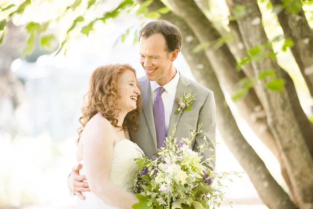 The happy wedding couple during their First Look at Airlie | Megan Rei Photography | Northern Virginia Wedding Photographer | Warrenton, VA Wedding