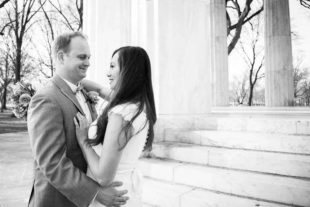 Photojournalistic wedding photography | Megan Rei Photography | DC War Memorial Wedding Ceremony Photos