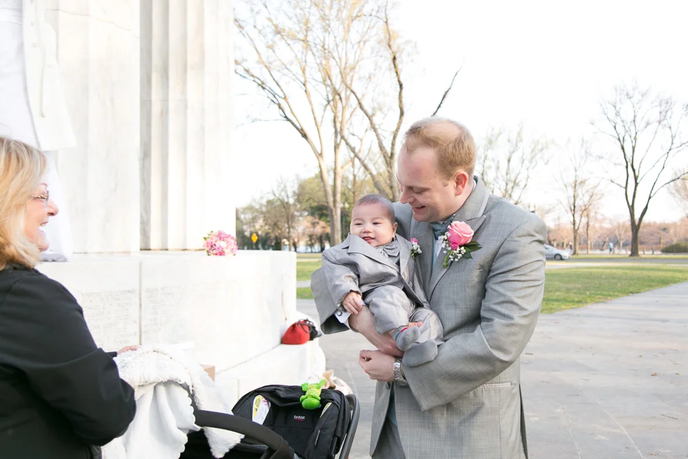 The groom and his son on the wedding day | Washington, DC candid wedding photography