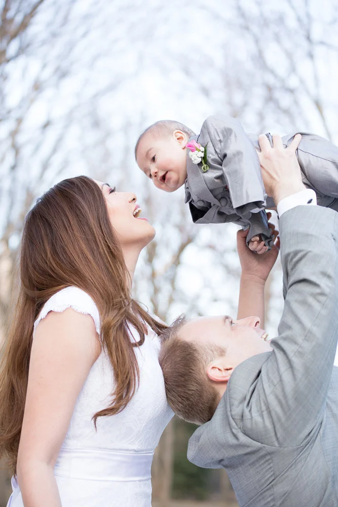 The happy family on their spring wedding day in Washington, DC | Megan Rei Photography | Photojournalistic DC Wedding Photography