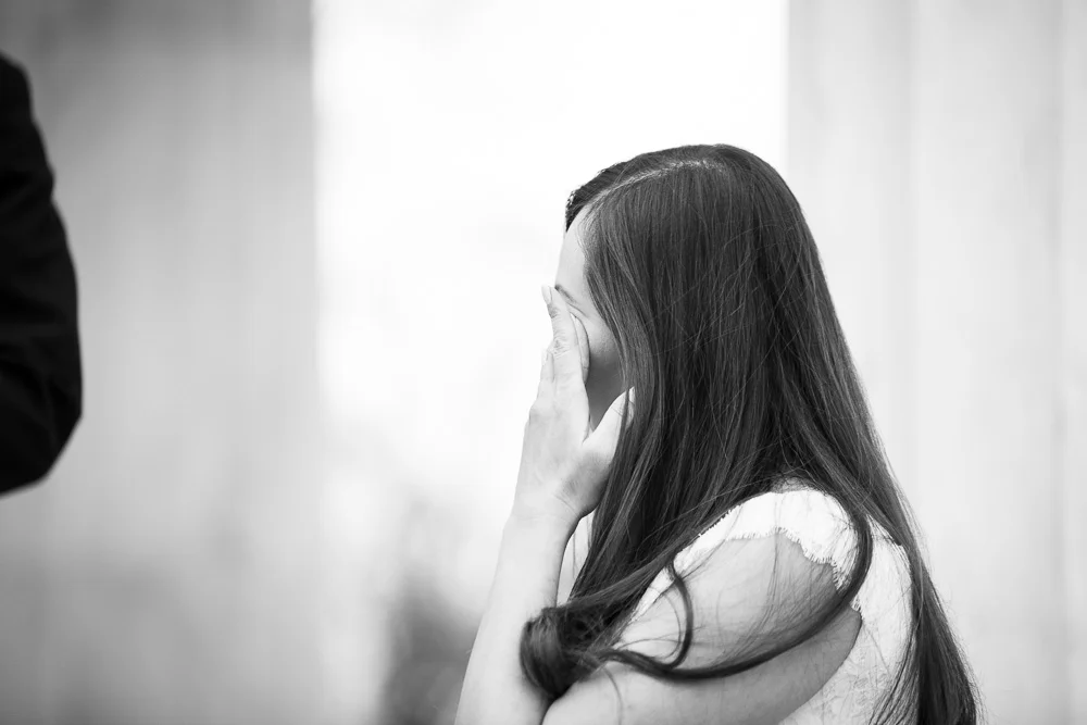 Capturing wedding day emotion during the vows | Washington DC Documentary Wedding Photography | Megan Rei Photography