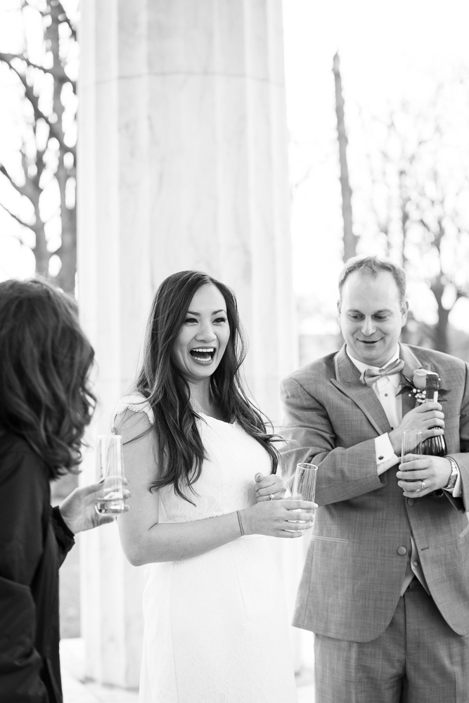 Popping the champagne | Megan Rei Photography | Photojournalistic style wedding photography | Washington DC Wedding Photography