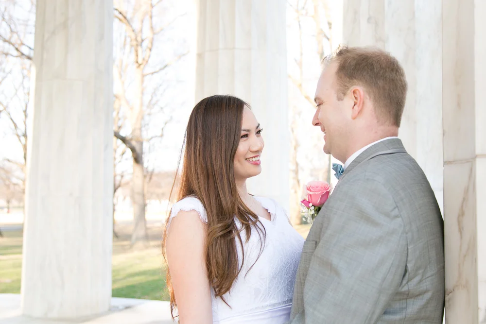 The happy couple at their spring wedding in Washington, DC | Northern Virginia Wedding Photography | Megan Rei Photography
