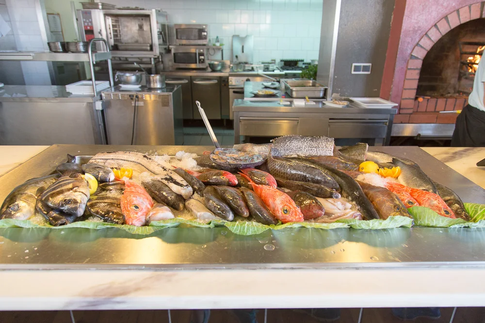 Fish selection at Vila do Peixe Restaurant in Câmara de Lobos