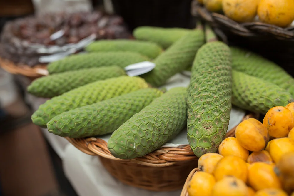 Pineapple-banana hybrids at Mercado dos Lavradores, Funchal | Megan Rei Photography | Travel Photos