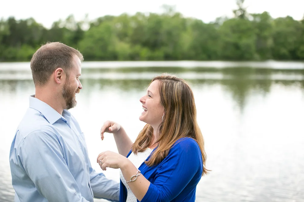 Goofing around at Mountain Run Lake | Megan Rei Photography | Northern Virginia Engagement Photographer