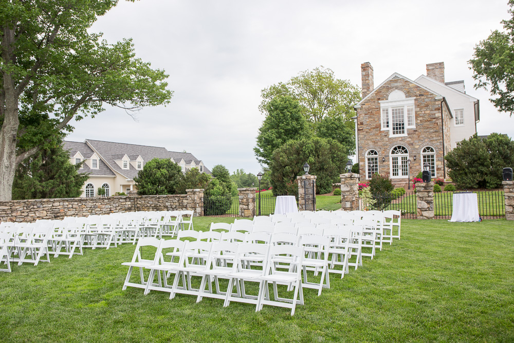 Outdoor wedding ceremony setup at Evergreen Country Club in Haymarket, VA