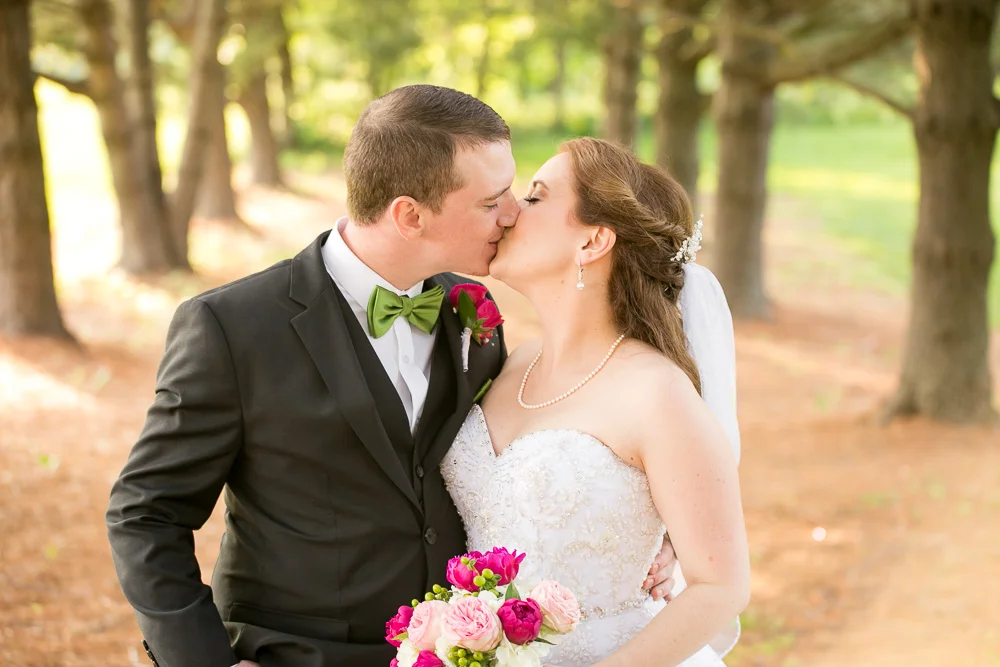 Bride and groom kiss | Evergreen Country Club | Haymarket, Virginia
