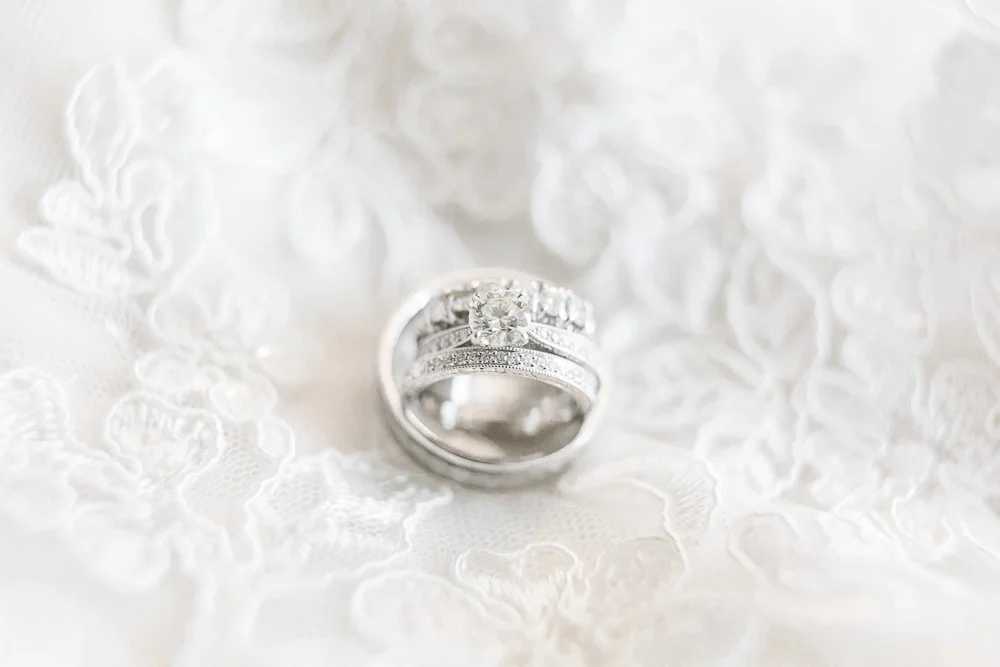 Wedding rings and engagement ring | Rochester, New York Wedding Photographer | Megan Rei Photography