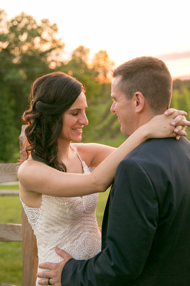 Sunset photos during golden hour at Winery at Bull Run | Manassas Virginia Wedding Photographer